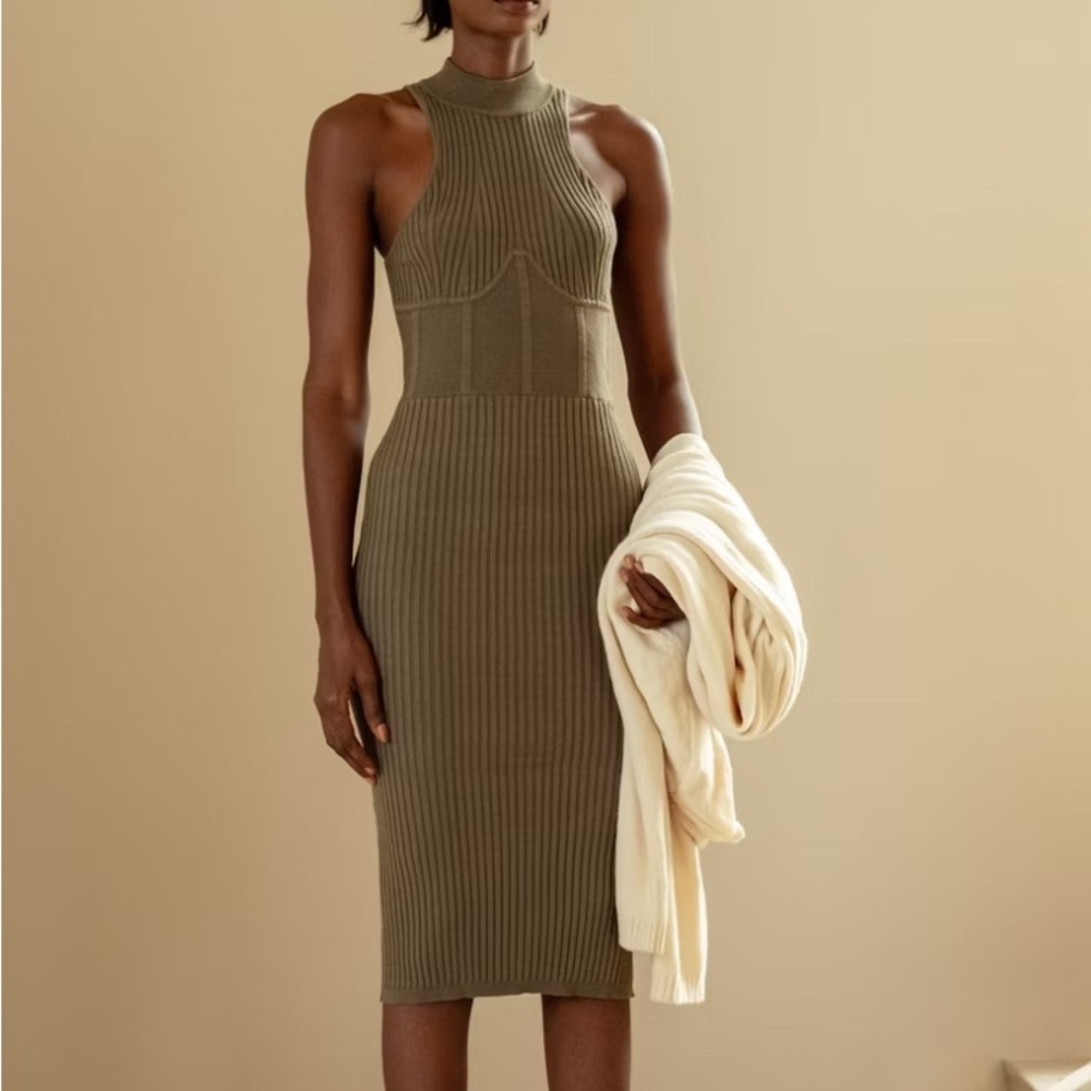 NWT Nesi mock neck knit midi dress